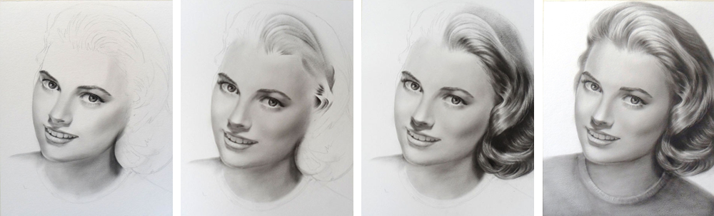 Drawing Process Grace Kelly